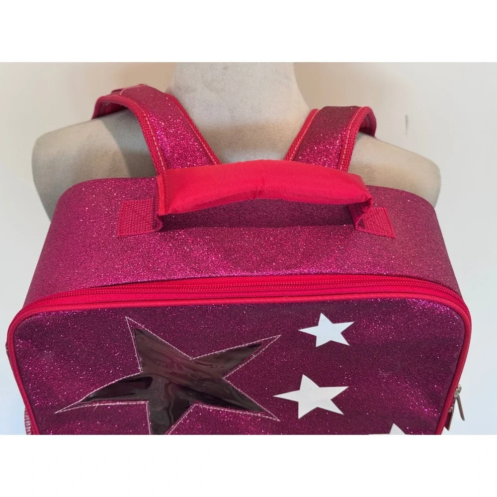 American Girl Pink Glitter Star doll carrier backpack Padded Straps Travel Bag